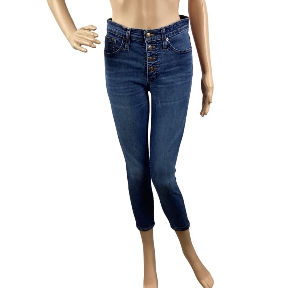 Madewell 9" High-Rise Skinny Jeans Size 26 Tall Blue Button Fly